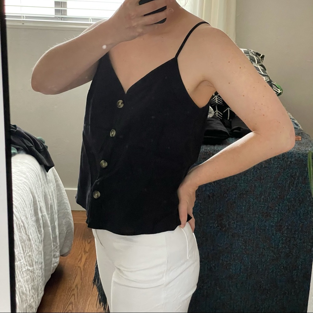 Black Button-Up Cami